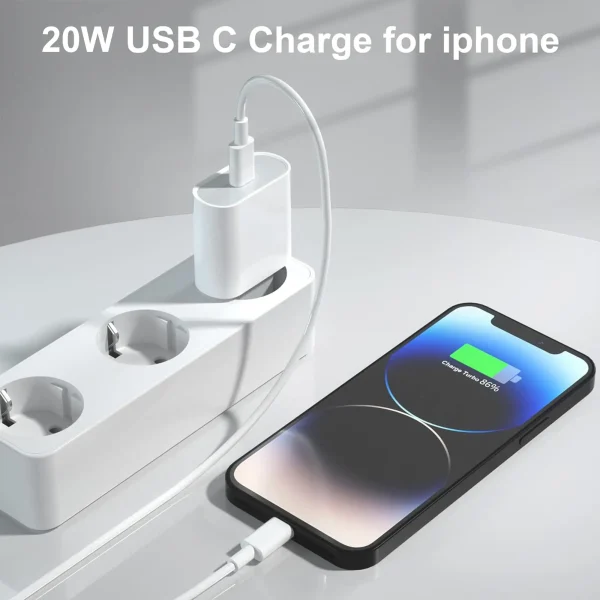 Custom plug 20W USB C wall fast charger 6