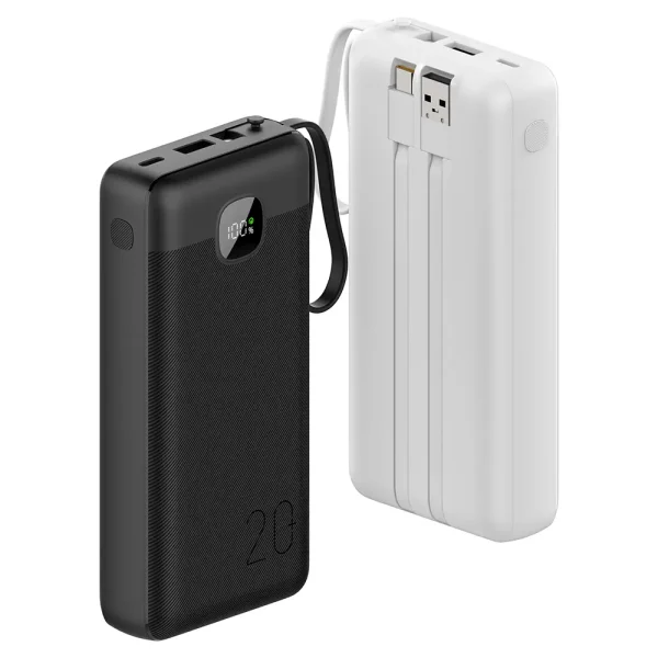 Three wire fast charging digital display 20000 mAh mobile power bank 5