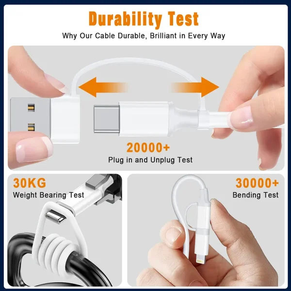 Fully customizable 4-in-1 convertible 100W fast charging data cable - Image 3