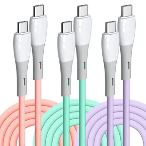 3A 60W Imitation Ceramic Shell TPE USB type C to C Cable (2)